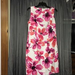 White dress with pink flowers